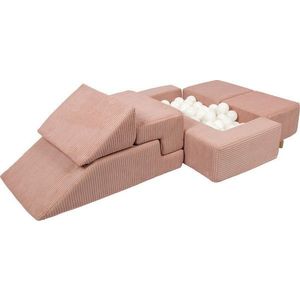 Růžové manšestrové pěnové hřiště 100x35x40 cm Montessori – Meowbaby obraz