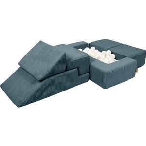 Tyrkysové manšestrové pěnové hřiště 100x35x40 cm Montessori – Meowbaby obraz