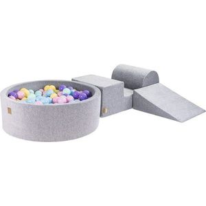 Šedé sametové pěnové hřiště 225x90x30 cm Montessori – Meowbaby obraz