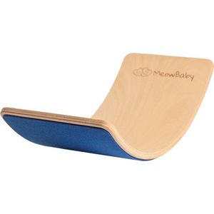 Modrá/v přírodní barvě balanční deska z borovicového dřeva 80x30x18 cm Montessori – Meowbaby obraz