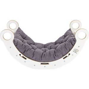 Bílá/šedá houpačka z borovicového dřeva 39x75x38 cm Montessori – Meowbaby obraz