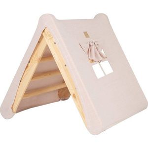 Růžový/v přírodní barvě pikler trojúhelník z borovicového dřeva 61x60x60 cm Montessori – Meowbaby obraz