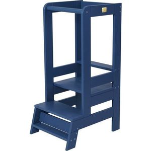 Modrá učicí věž z borovicového dřeva Montessori – Meowbaby obraz