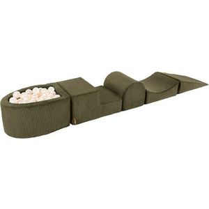 Khaki manšestrové pěnové hřiště 250x45x30 cm Montessori – Meowbaby obraz