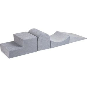 Světle šedé sametové pěnové hřiště 45x193x30 cm Montessori – Meowbaby obraz