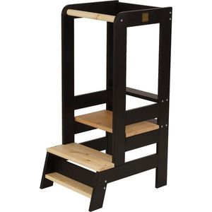 Černá/v přírodní barvě učicí věž z borovicového dřeva Montessori – Meowbaby obraz