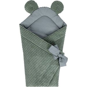 Zelená manšestrová dětská zavinovačka 35x65 cm – Meowbaby obraz