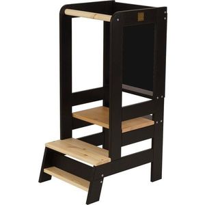 Černá/v přírodní barvě učicí věž z borovicového dřeva Montessori – Meowbaby obraz