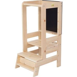 Učicí věž z borovicového dřeva v přírodní barvě Montessori – Meowbaby obraz