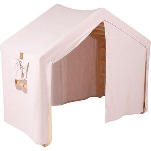 Růžový/v přírodní barvě pikler trojúhelník z borovicového dřeva 112x61x94 cm Montessori – Meowbaby obraz