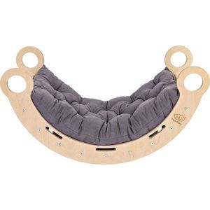 Šedá/v přírodní barvě houpačka z borovicového dřeva 39x75x38 cm Montessori – Meowbaby obraz