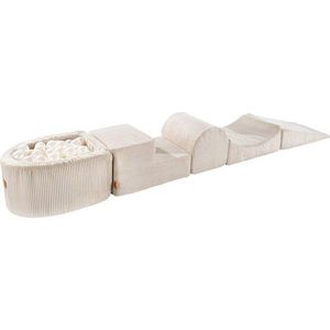 Krémové manšestrové pěnové hřiště 250x45x30 cm Montessori – Meowbaby obraz