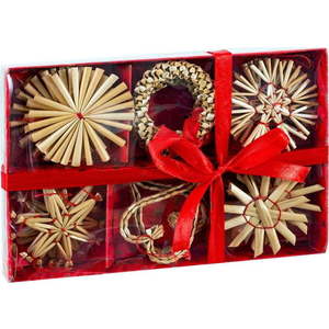 Slaměné vánoční ozdoby v sadě 20 ks ø 6 cm – Casa Selección obraz