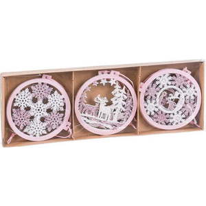 Dřevěné vánoční ozdoby v sadě 6 ks ø 8 cm – Casa Selección obraz