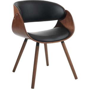 Černé/tmavě hnědé čalouněné jídelní křeslo s područkami Visby Evo – Tomasucci obraz