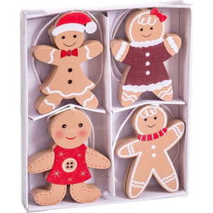 Dřevěné vánoční ozdoby v sadě 8 ks 6 cm Gingerbread – Casa Selección obraz