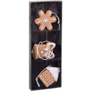 Vánoční ozdoby v sadě 3 ks z polyresinu 5 cm Gingerbread – Casa Selección obraz