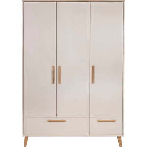 Krémová/v přírodní barvě dětská šatní skříň v dekoru dubu 138x200x55 cm Jil – Roba obraz