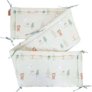 Světle zelený bavlněný mantinel do postýlky 170 cm Woodland Buddies – Roba obraz