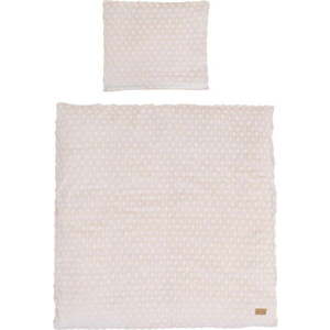 Béžové dětské povlečení do postýlky s příměsí bavlny 80x80 cm Frosty Almond – Roba obraz