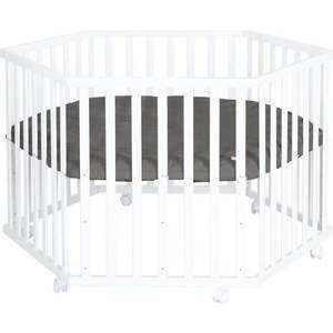 Bílá dětská ohrádka s nastavitelnou výškou/na kolečkách – Roba obraz