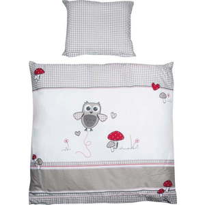 Bílé/šedé bavlněné dětské povlečení do postýlky 80x80 cm Adam & Eule – Roba obraz