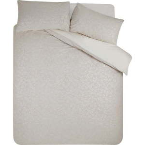 Šedobéžové povlečení na jednolůžko z žakáru 135x200 cm Corded Leaves – Catherine Lansfield obraz