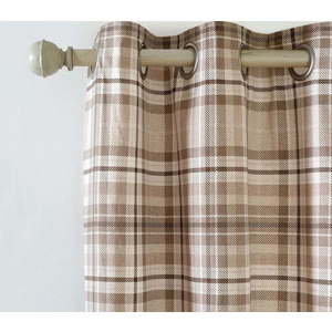 Hnědé flanelové termo závěsy v sadě 2 ks 117x183 cm Cullen Thermal Check – Catherine Lansfield obraz