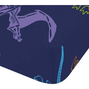 Modré napínací dětské prostěradlo do postýlky 70x140 cm Prehistoric Dinosaurs – Catherine Lansfield obraz