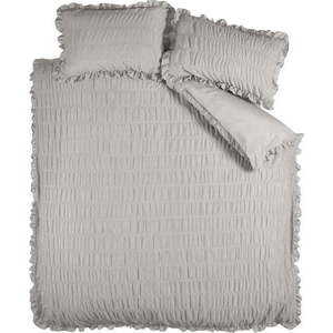 Šedé krepové povlečení na dvoulůžko/prodloužené 230x220 cm Seersucker Frill – Catherine Lansfield obraz