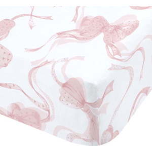 Bílé/růžové napínací prostěradlo 150x200 cm Bow – Catherine Lansfield obraz
