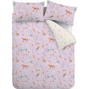 Povlečení na dvoulůžko v levandulové barvě 200x200 cm Enchanted Twilight Animals – Catherine Lansfield obraz
