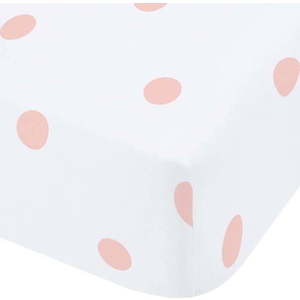 Bílé/růžové napínací flanelové prostěradlo 90x190 cm Polka Dot – Catherine Lansfield obraz