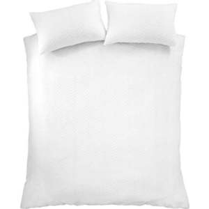 Bílé krepové povlečení na dvoulůžko 200x200 cm Heatset Wave – Catherine Lansfield obraz