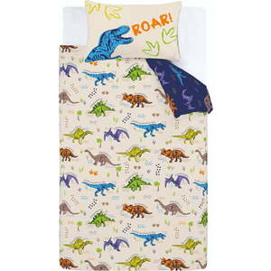 Modré/béžové dětské povlečení na jednolůžko 135x200 cm Prehistoric Dinosaurs – Catherine Lansfield obraz