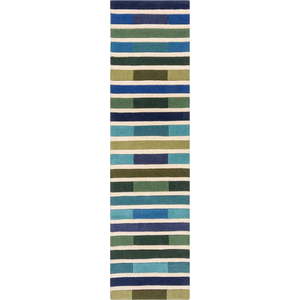 Zelený vlněný koberec běhoun 230x60 cm Piano - Flair Rugs obraz