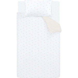 Bílé/béžové bavlněné dětské povlečení na dvoulůžko 200x200 cm Mini Star & Stripes – Bianca obraz