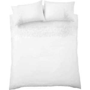 Bílé bavlněné povlečení na jednolůžko 135x200 cm Embroidery Floral – Bianca obraz