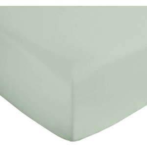 Světle zelené napínací prostěradlo z bavlněného saténu 150x200 cm Cotton Sateen – Bianca obraz