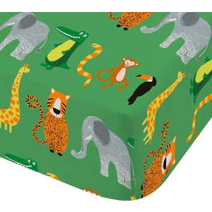 Zelené napínací dětské prostěradlo do postýlky 70x140 cm Animal Magic – Catherine Lansfield obraz