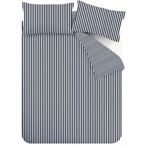 Tmavě modré flanelové povlečení na dvoulůžko 200x200 cm Stripe – Catherine Lansfield obraz