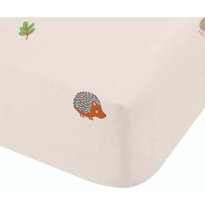 Béžové napínací dětské prostěradlo na dvoulůžko 135x190 cm Fox and Woodland Friends – Catherine Lansfield obraz