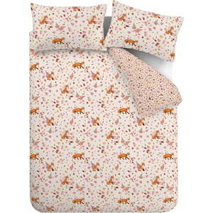 Oranžové/béžové povlečení na dvoulůžko 200x200 cm Woodland Fox – Catherine Lansfield obraz
