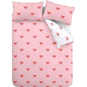 Růžové povlečení na jednolůžko 135x200 cm Dotty Bows – Sassy B obraz