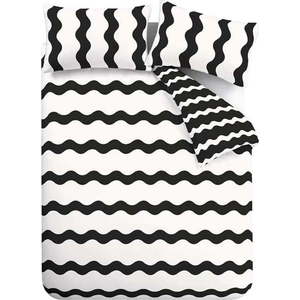Černobílé povlečení na dvoulůžko 200x200 cm Waves – Sassy B obraz