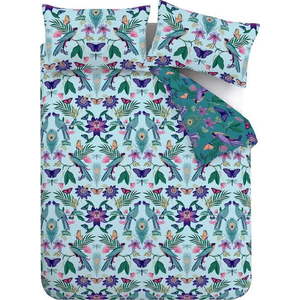 Modré povlečení na jednolůžko 135x200 cm Mya Tropical Floral – Catherine Lansfield obraz