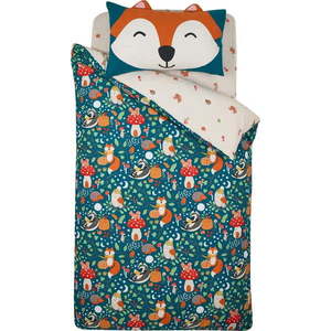 Zelené/béžové dětské povlečení na jednolůžko 135x200 cm Fox and Woodland Friends – Catherine Lansfield obraz