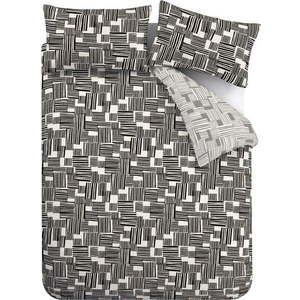 Černé/šedé povlečení na dvoulůžko/prodloužené 230x220 cm Blocks – Catherine Lansfield obraz