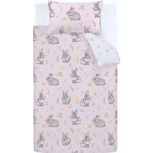 Růžové dětské povlečení do postýlky 120x150 cm Bunny Tails Ditsy Flowers – Catherine Lansfield obraz