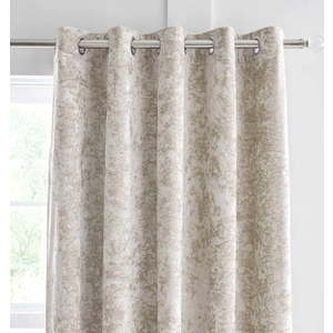 Béžové závěsy v sadě 2 ks 229x229 cm Crushed Velvet – Catherine Lansfield obraz